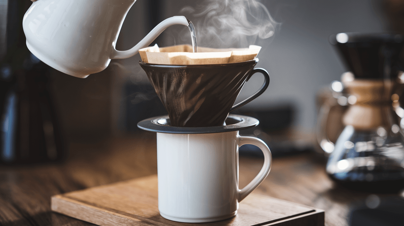 Pour-over coffee setup